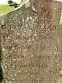 A stone with Cumbrian Dialect writing, Rowrah on the route of the Rowrah and Kelton Fell Railway. "and then among t'herdwicks ah've oft heard it sed she could hannel a tip just as weel as owld Ned. She culd tell gimmer...."