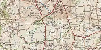 Old map of Gatwick Airport area