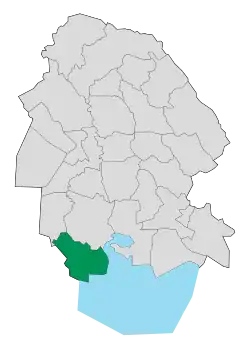 Location of Abadan County in Khuzestan province