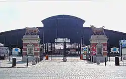 Entrance and great hall of the Abattoirs of Anderlecht (main slaughterhouse in Brussels)