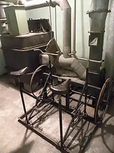 Bicycles inside the bunker intended to provide electricity