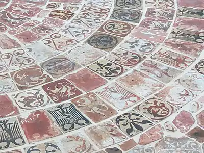 Detail of the choir floor of Saint-Pierre-sur-Dives in Calvados