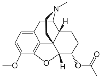 Chemical structure of acetyldihydrocodeine.