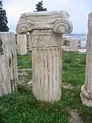 Ionic top and shafts on the Acropolis of Athens