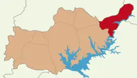 Map showing Gerger District in Adıyaman Province