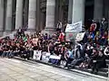 Protest on the front steps