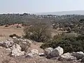 Moshav Aderet seen in the distance from Horvat Rebbo/Khurbet RubbaKhurbet Rubba