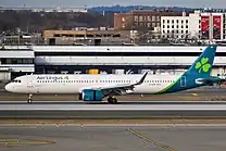 Shamrock on the tail fin of an Airbus A321neo of Aer Lingus