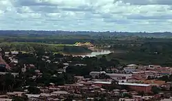 Panoramic view of Downtown Tarauacá and Tarauacá River, Acre