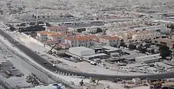 Aerial view of Zone 47 of Al Thumama, with Airport Street in the foreground, in 2014.