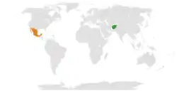 Map indicating locations of Afghanistan and Mexico