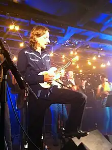 Age Pryor performing with the Wellington International Ukulele Orchestra in Wellington 2011.