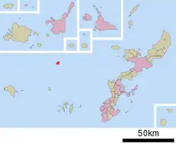 Location of Aguni in Okinawa Prefecture