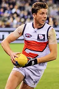 Aidan Corr playing for GWS in 2018 is from Brockagh