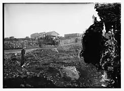 a "Sir Joh Jackson Ltd." truck during the construction of the Ein Farah Waterworks 1926