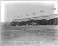 Airplane hangars at Belmont Park