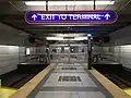 Exit to terminal seen from Airport station platform