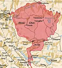 Map including Lanak La (labeled as La-na-k'o Shan-k'ou, CIA, 2013)