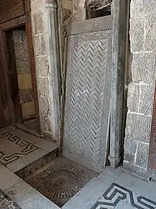 Marble salsabil in the sebil chamber of the al-Ghuriya Complex, Cairo, Egypt (dry)