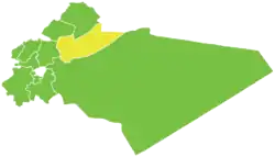 Map of al-Qutayfah District within Rif Dimashq Governorate