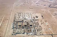 An aerial view of "Ops Town" at Al Udeid Air Base in 2004