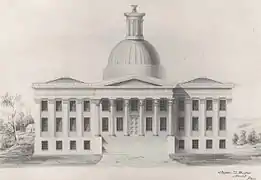 (First) Alabama State Capitol, Montgomery, Alabama (1846–47, burned 1849).