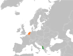 Map indicating locations of Albania and Netherlands