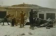 Albanian partisans fighting against the Germans