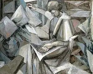 Albert Gleizes, 1910, La Femme aux Phlox (Woman with Phlox), oil on canvas, 81 × 100 cm, Museum of Fine Arts, Houston