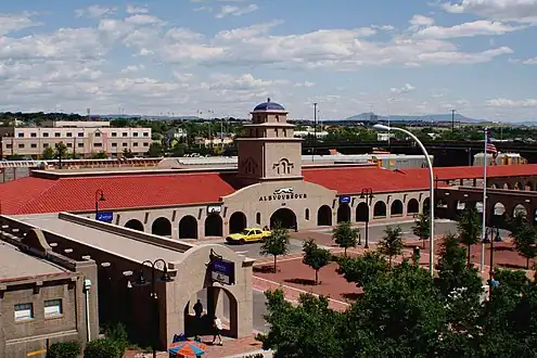 The bus depot and Amtrak station