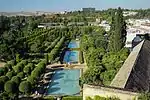 General view of the gardens from the Tower of the Lions