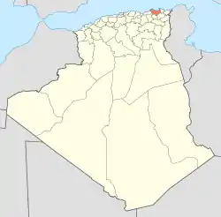 Map of Algeria highlighting Skikda Province