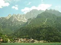 Alleghe and surrounding mountains