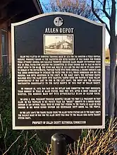 Allen Depot established in 1876 forming the Houston and Texas Central Railway