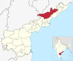 Location of Alluri Sitharama Raju district in Andhra Pradesh