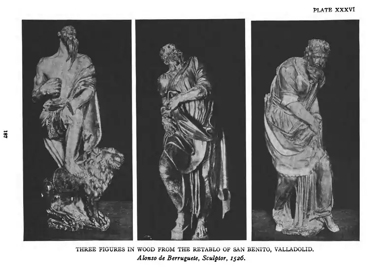 Three figures in wood by Alonso de Berruguete