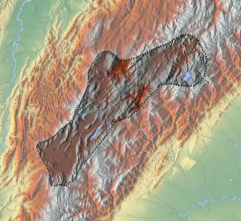 Paipa-Iza volcanic complex is located in the Altiplano Cundiboyacense