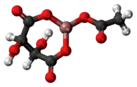 Ball-and-stick model of the aluminium acetotartrate molecule