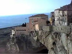 View of Amantea on the sea with the Palazzo delle Clarisse