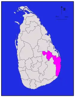 Location within Sri Lanka