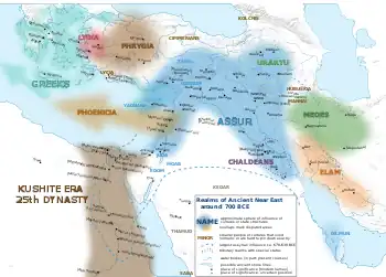  Map of the Near East in 700 BC