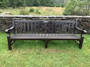 English: Anders Lassen's bench donated at the Glenfinnan monument in Scotland