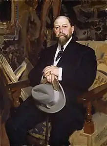 Hugo Reisinger holding a fashionable grey Homburg hat, 1907