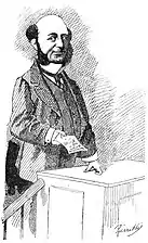 Caricature of Alfred André  by "Pierretti" in the 17 July 1873 issue