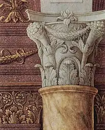 Renaissance column capital in The Circumsicion of Jesus, by Andrea Mantegna, c.1461, tempera on wood, Uffizi, Florence, Italy