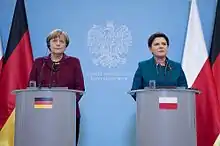 Polish Prime Minister Beata Szydło with Angela Merkel (2017)