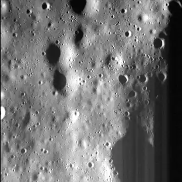 Anguissola crater rim.  Image is about 6.7 km wide.