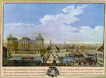 Anichkov Bridge and Anichkov Palace in 1753.