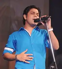 Ankit Tiwari during Dussera celebration at Andheri Durgautsav