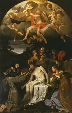 Lamentation over the Dead Christ with Saints by Annibale Carracci